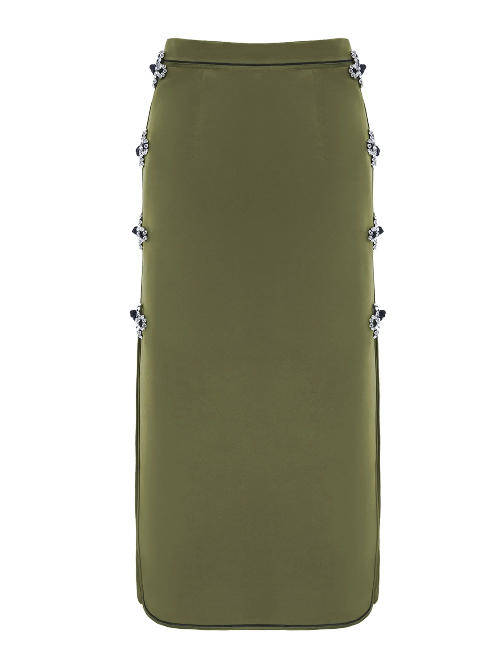 Olive green satin Dario skirt