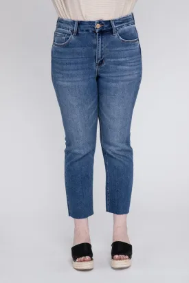 Plus Size High Rise Slim Straight Jeans