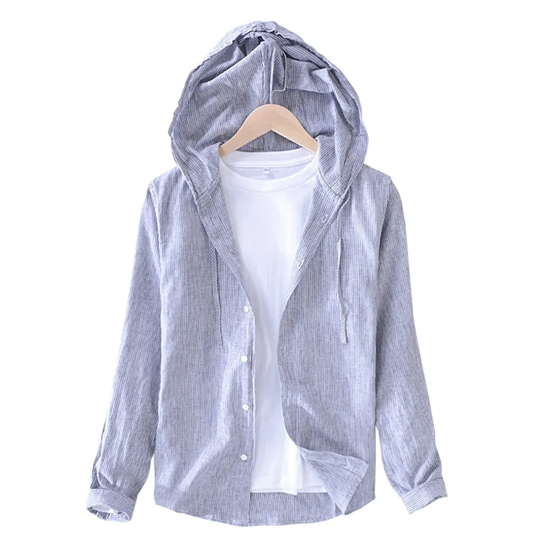 Pologize™ Hensley Linen Blend Hooded Shirt