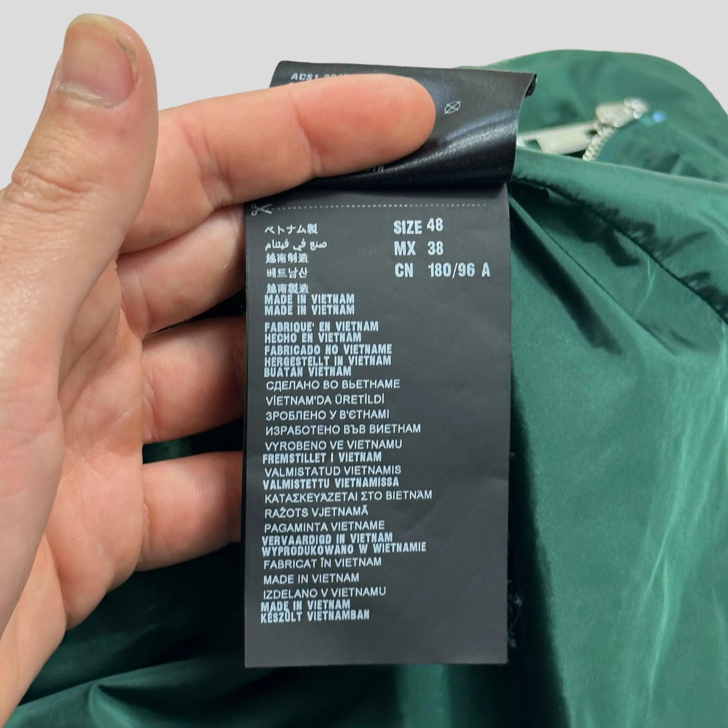 Prada Milano 2015 Emerald Contrast Zip Nylon Windbreaker