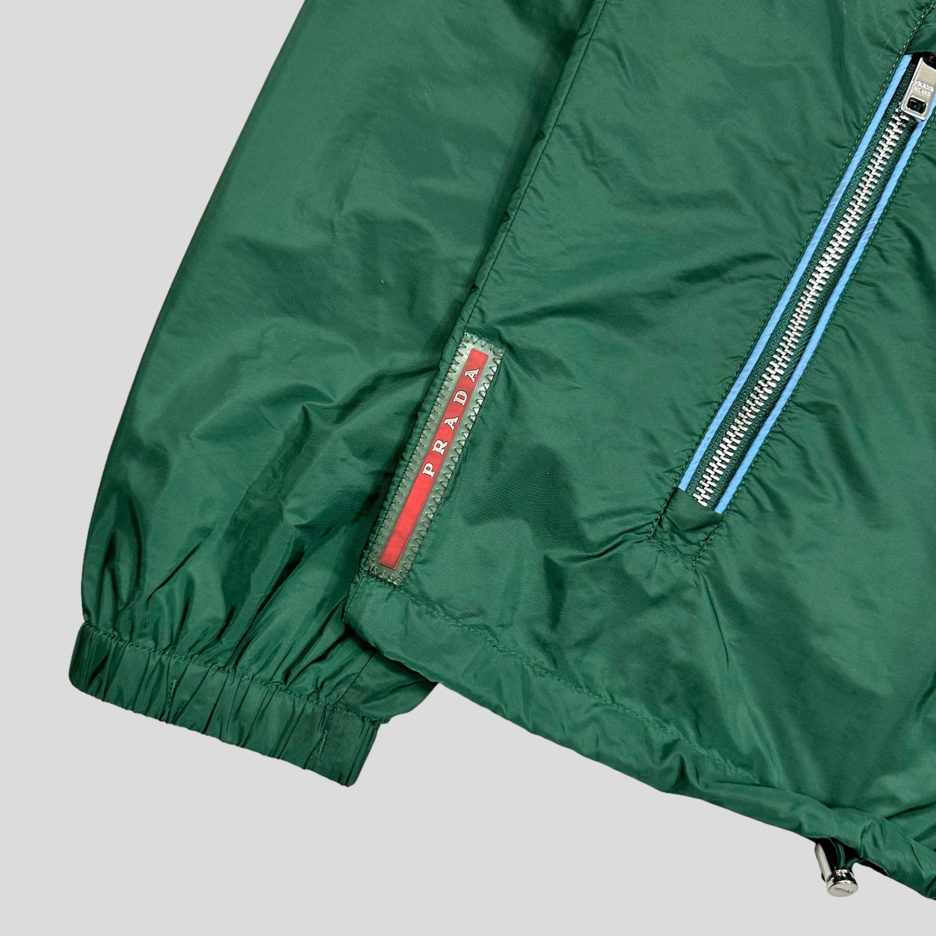 Prada Milano 2015 Emerald Contrast Zip Nylon Windbreaker