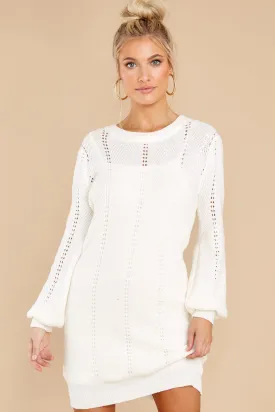 Pull Me Closer Ivory Sweater Dress