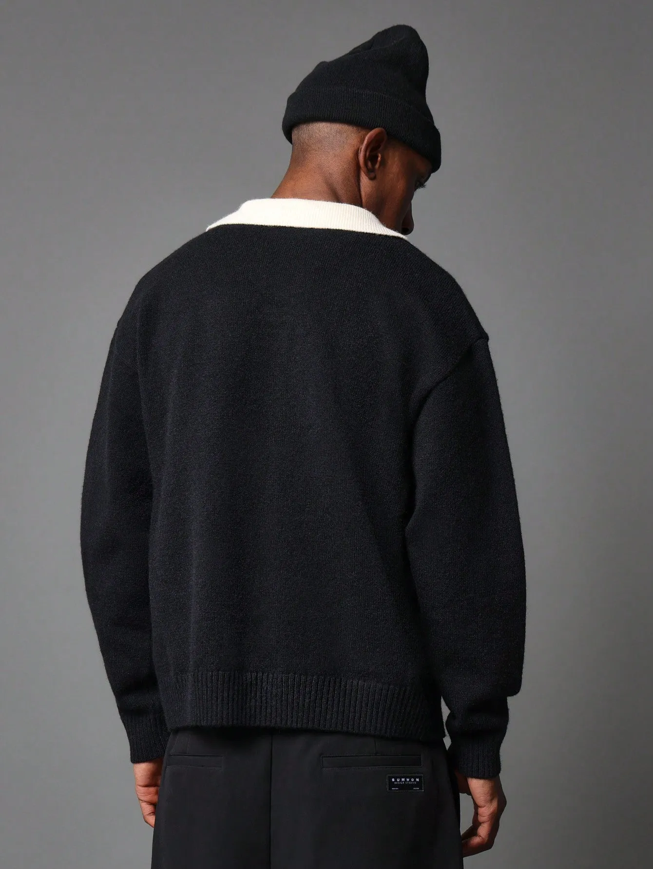 Regular Fit Varsity Knit Polo Sweater