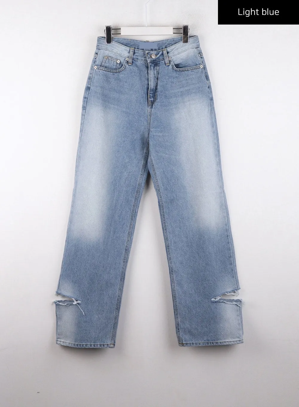 Ripped Straight Leg Jeans CD308