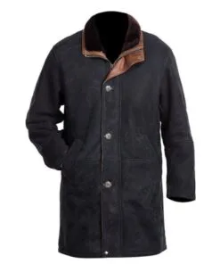 RW Authentic Sheepskin Longmire Black Genuine Leather Coat