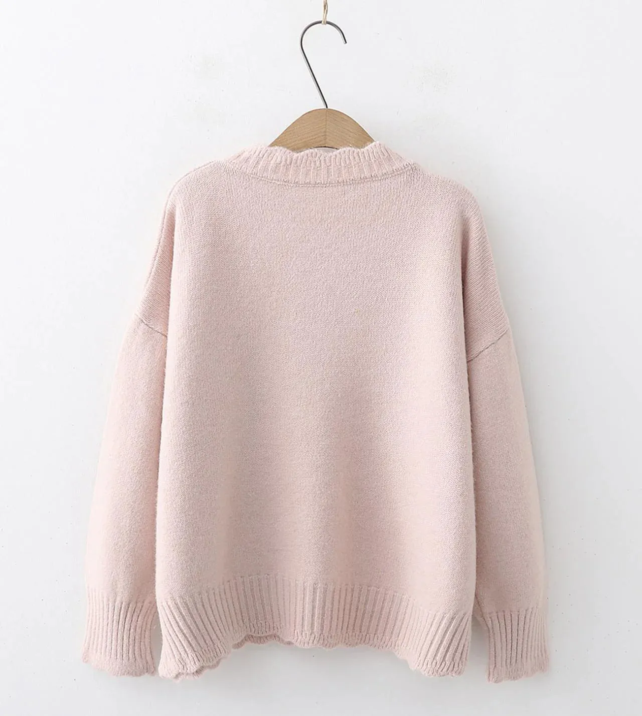 Simple round neck sweater long sleeve sweater     S2547