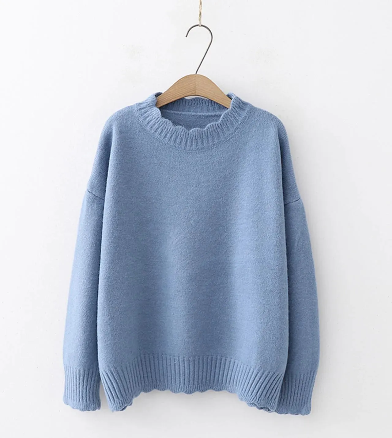 Simple round neck sweater long sleeve sweater     S2547