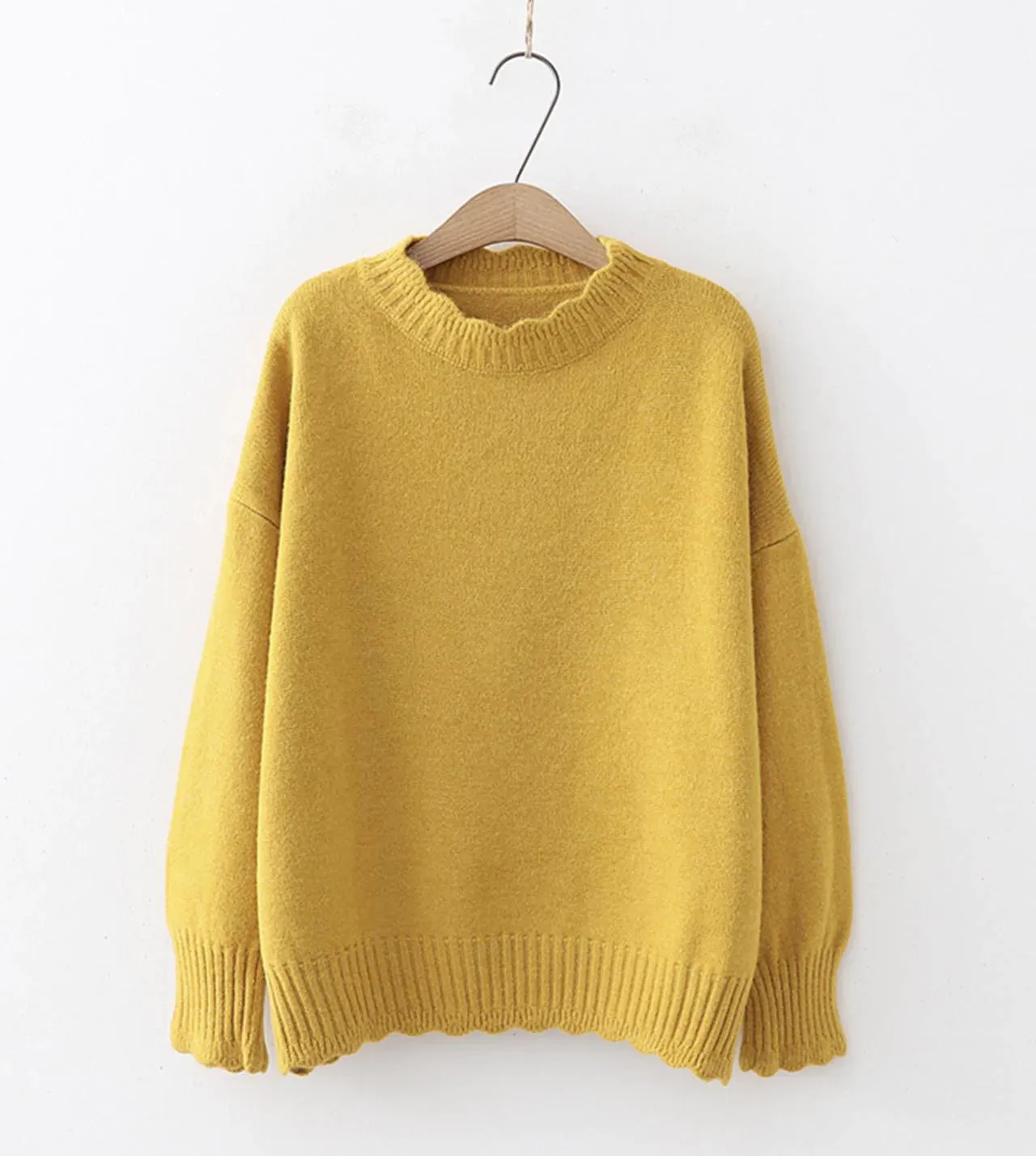 Simple round neck sweater long sleeve sweater     S2547