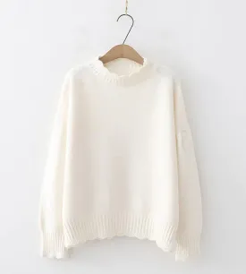 Simple round neck sweater long sleeve sweater     S2547