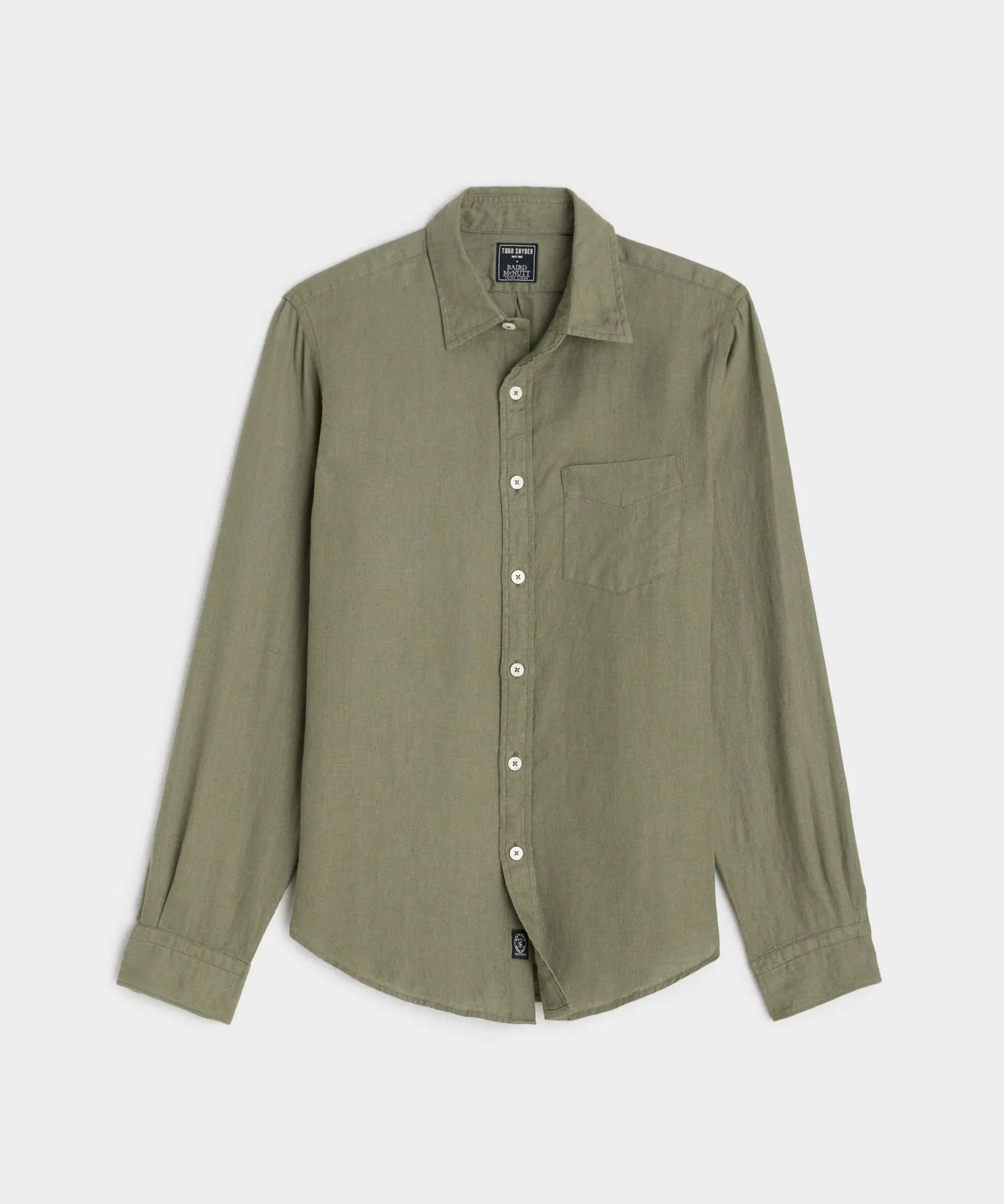 Slim Fit Sea Soft Irish Linen Shirt in Faded Surplus