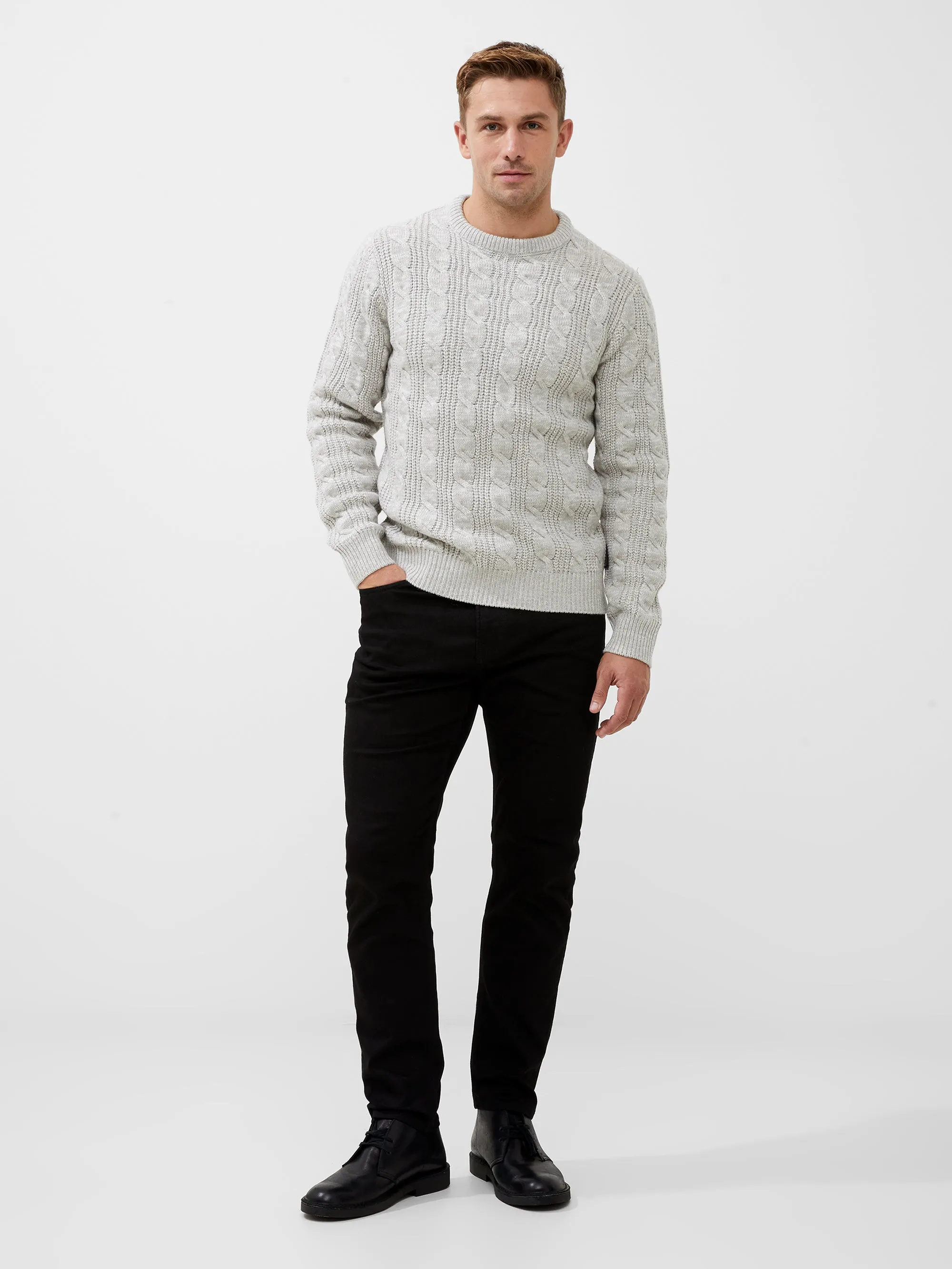 Soft Cable Knit Crew Neck Jumper