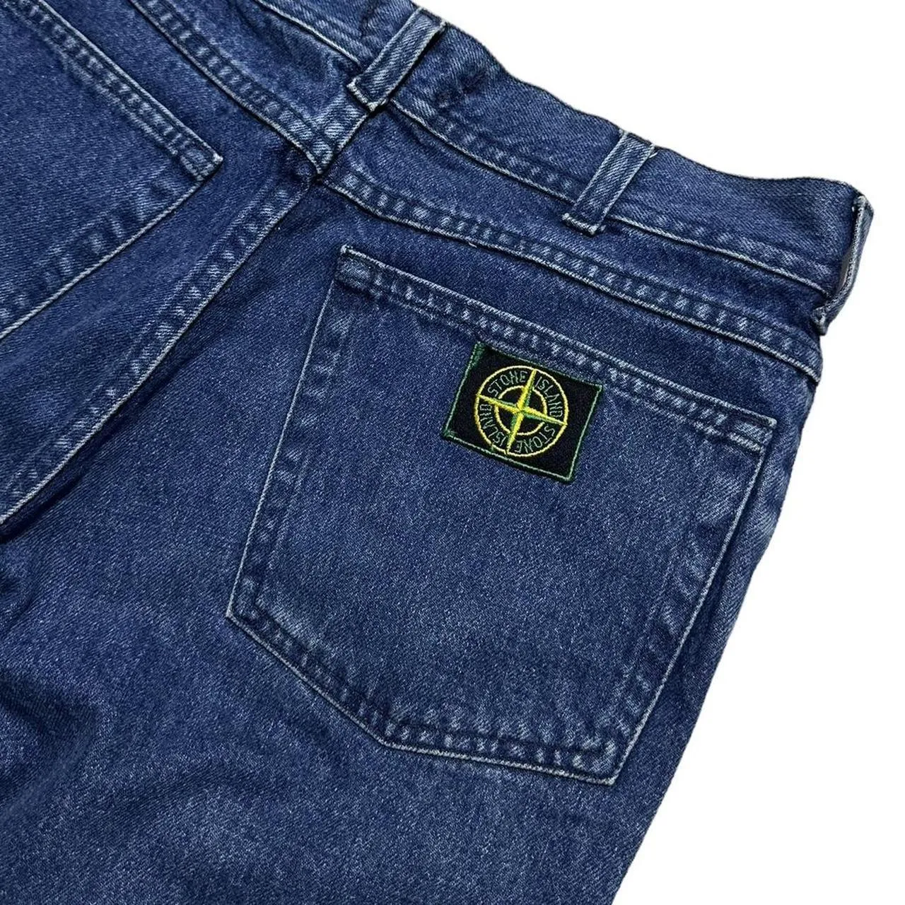 Stone Island Green Edge Patch Denim Jeans