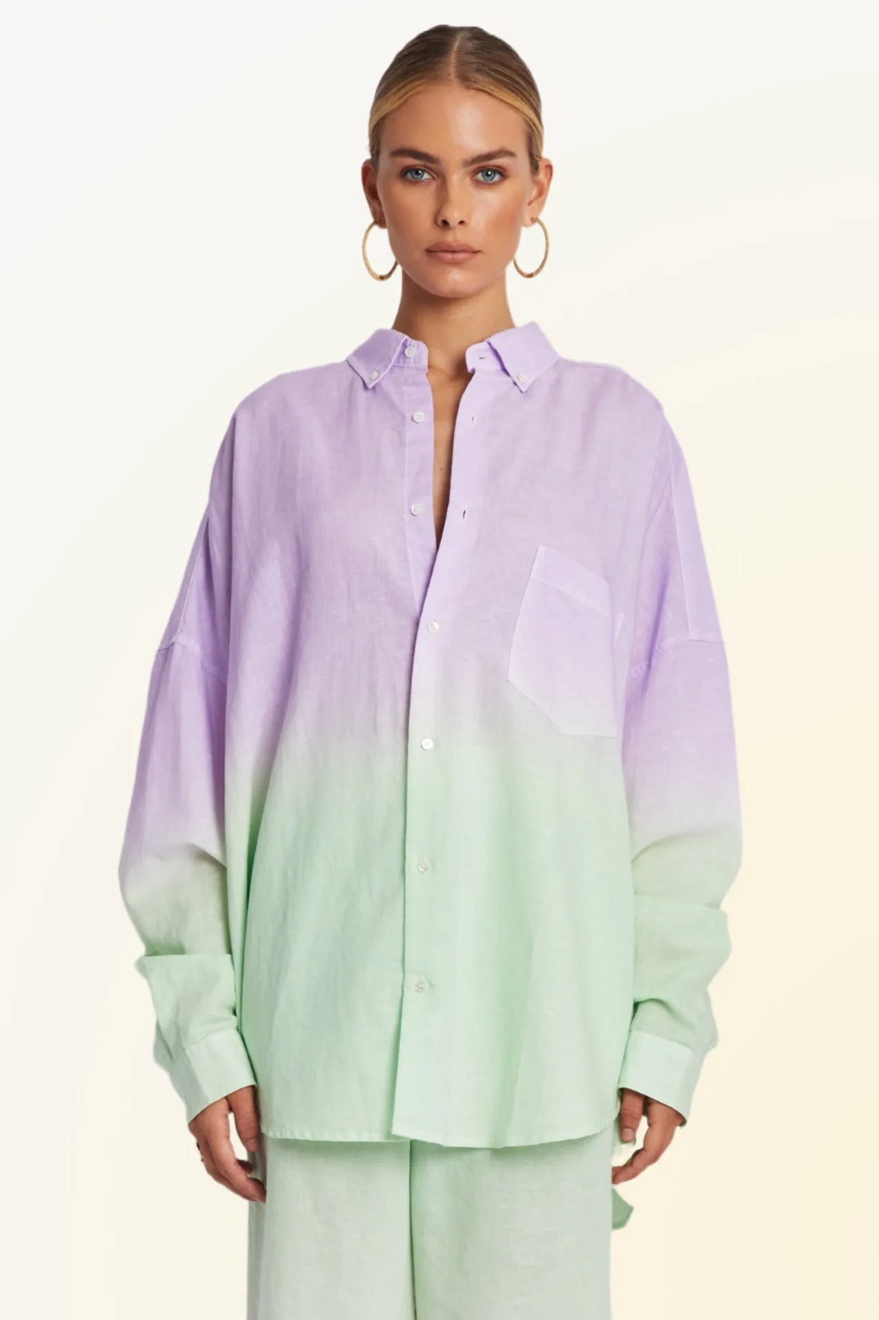 SUMMI SUMMI Womens Long Sleeve Oversized Linen Shirt - Fadey Lady