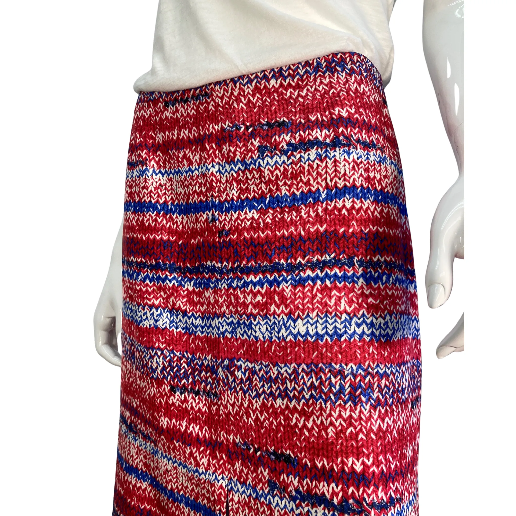 Tory Burch Mouline Pattern Silk Pencil Skirt