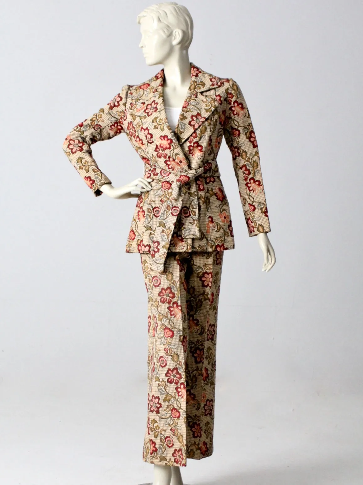 vintage 70s Glen of Michigan tapestry suit