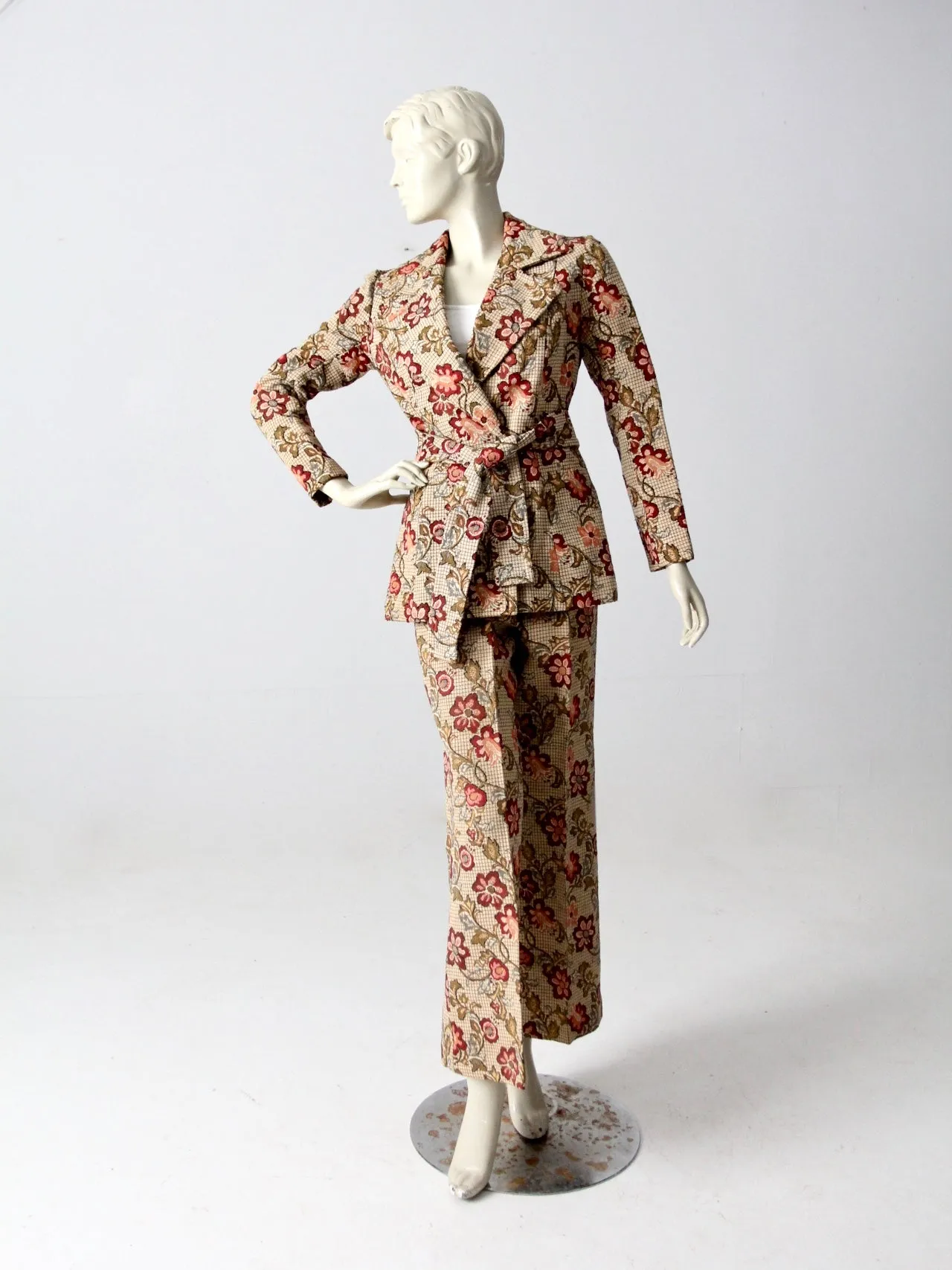 vintage 70s Glen of Michigan tapestry suit