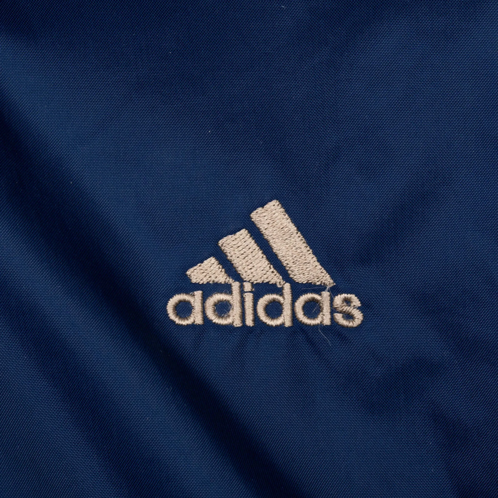 VINTAGE ADIDAS BLUE NYLON WINDBREAKER JACKET 1990S MEDIUM