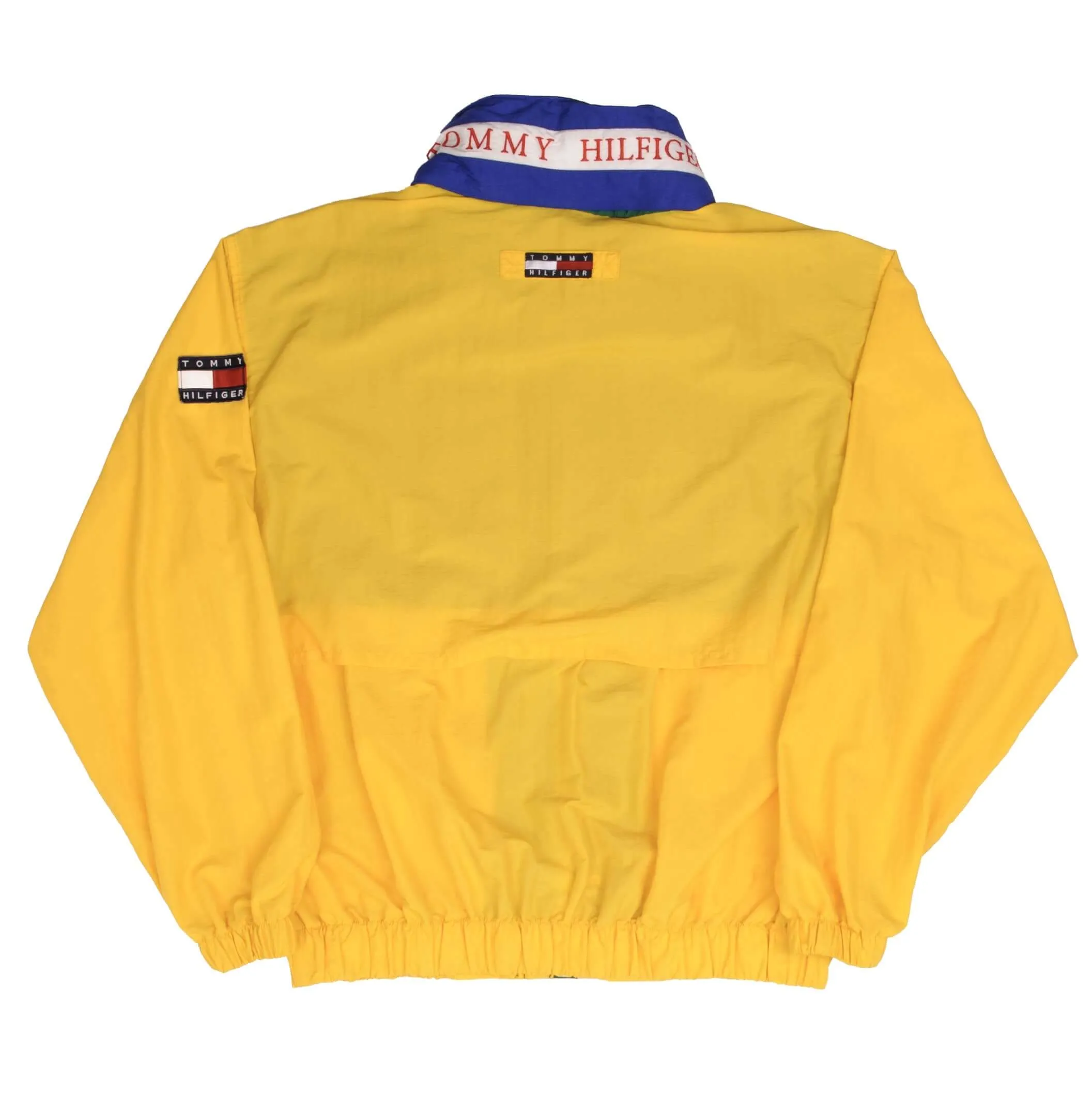 VINTAGE TOMMY HILFIGER YELLOW WINDBREAKER JACKET 1990S SIZE LARGE