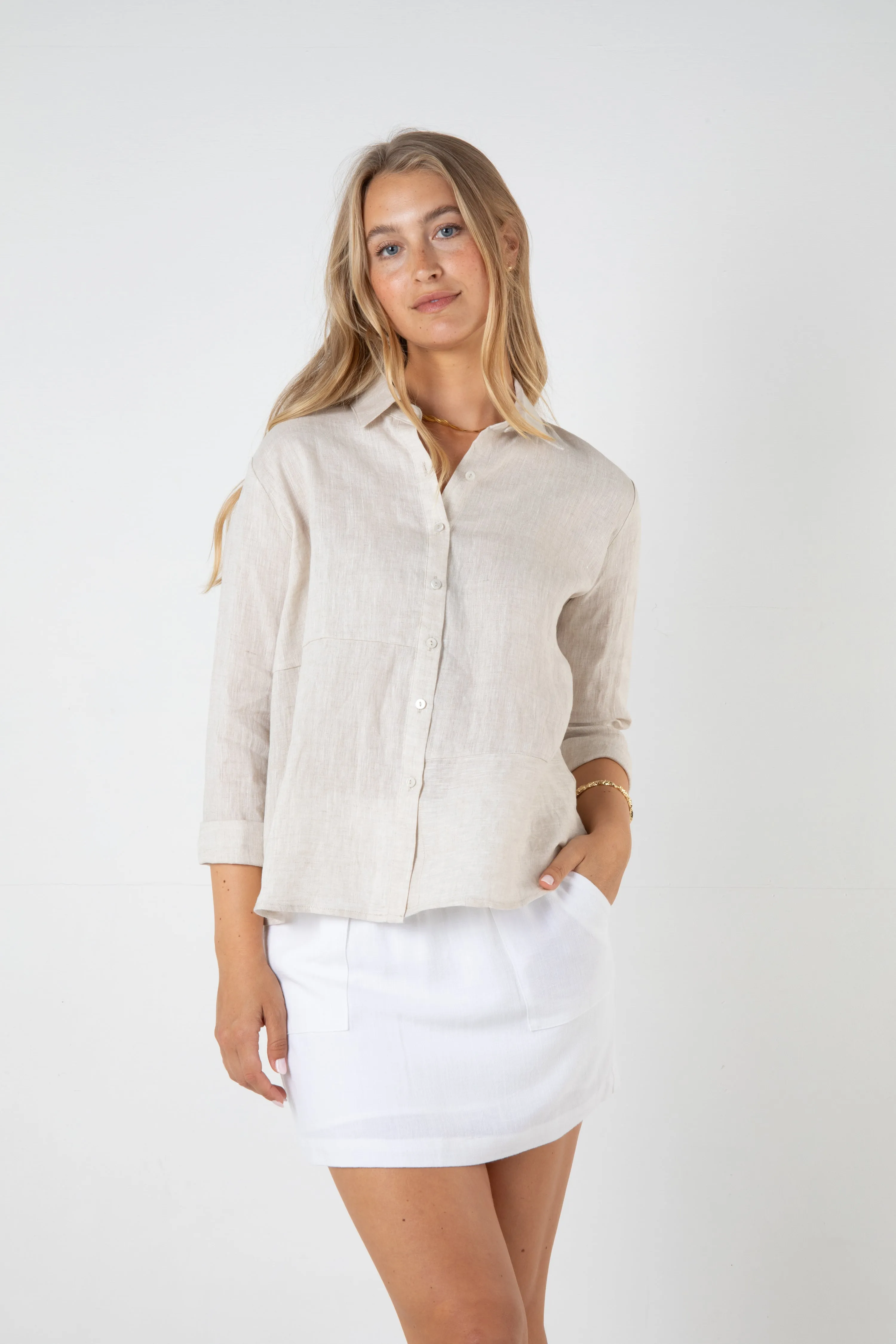 WESLEY LINEN SHIRT - NATURAL