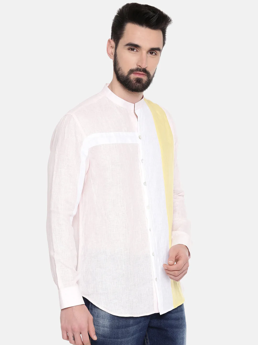 White Linen Designer Shirt - MM0810