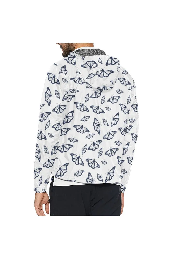 wht butterfly H23 HOOD LR Unisex All Over Print Windbreaker (Model H23)