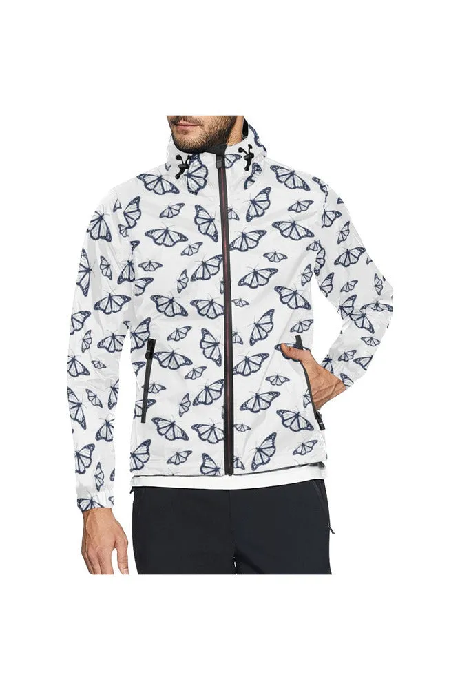 wht butterfly H23 HOOD LR Unisex All Over Print Windbreaker (Model H23)