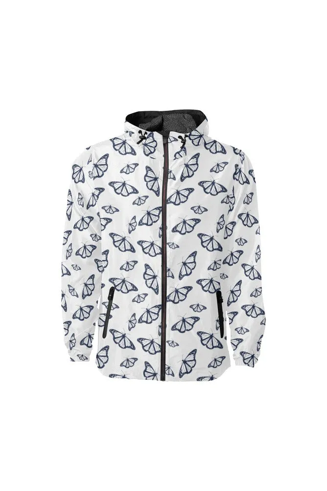 wht butterfly H23 HOOD LR Unisex All Over Print Windbreaker (Model H23)