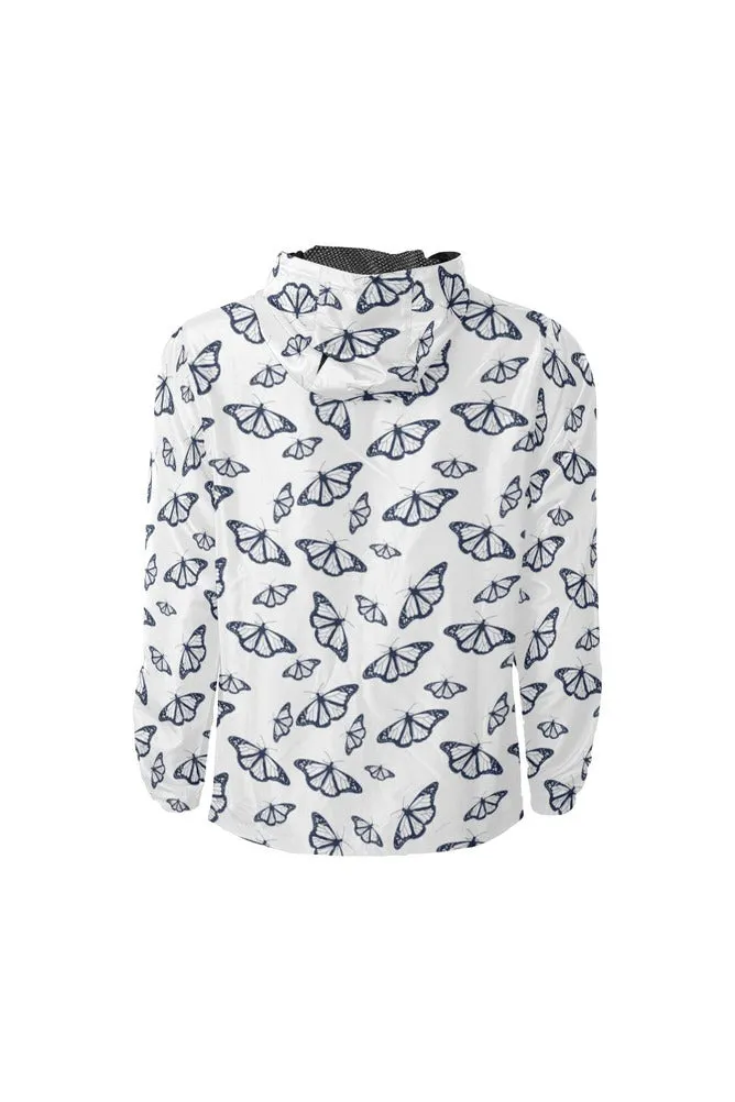 wht butterfly H23 HOOD LR Unisex All Over Print Windbreaker (Model H23)