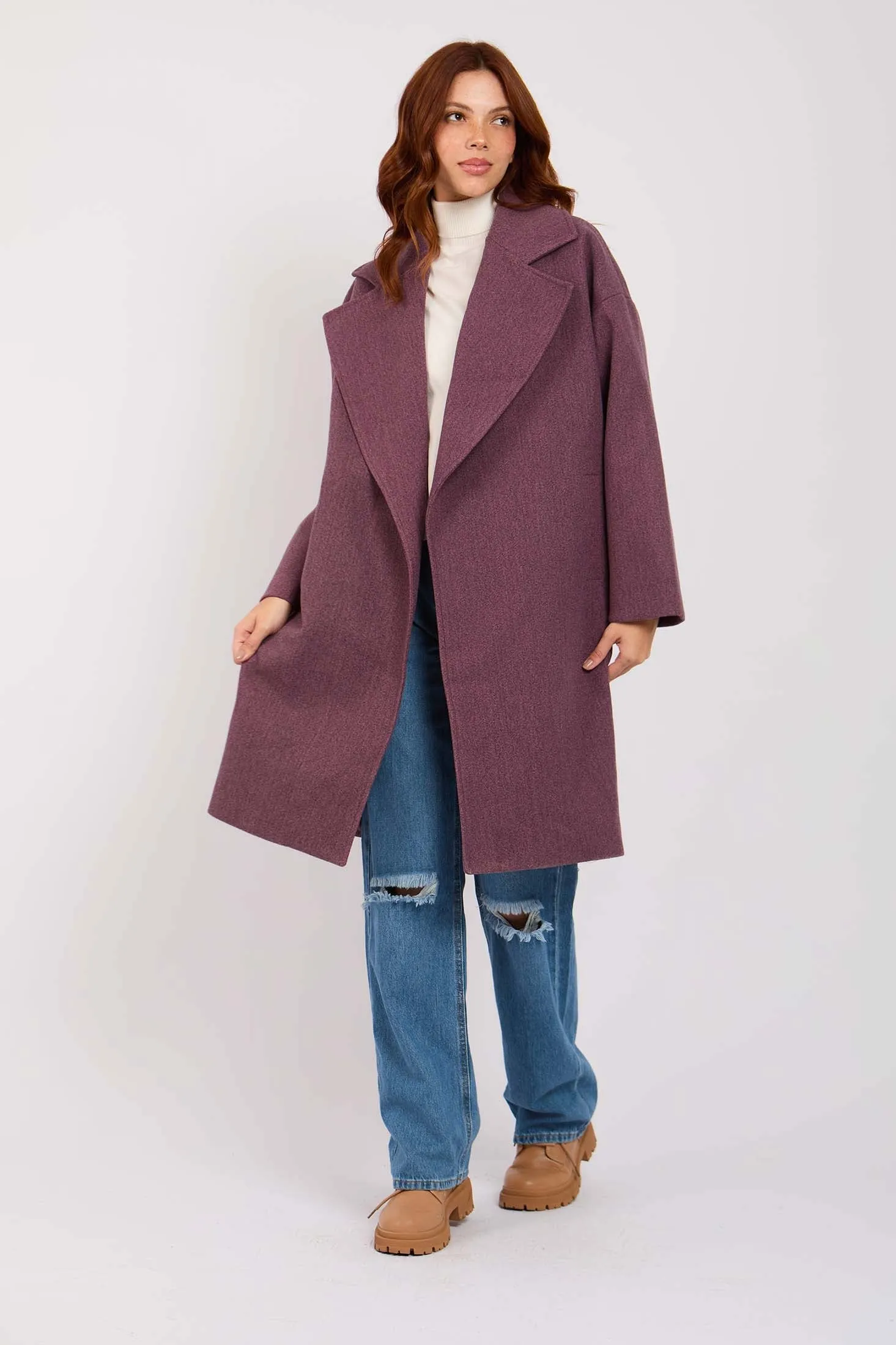 Women Gookh Oversize Coat Purple