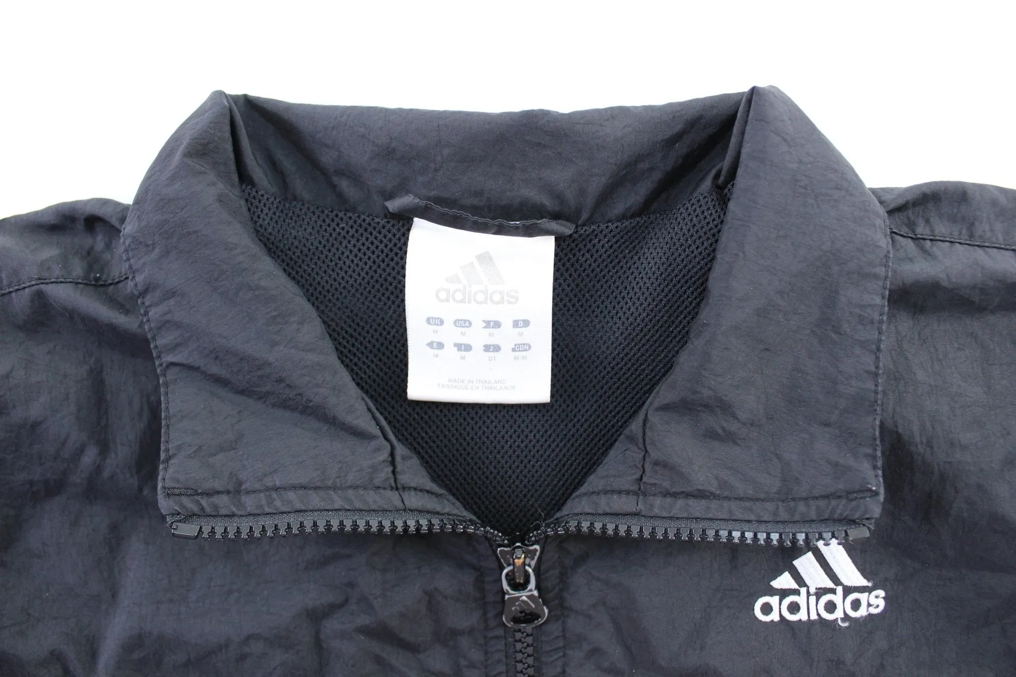 Women's Adidas Embroidered Logo Black & White Windbreaker Jacket